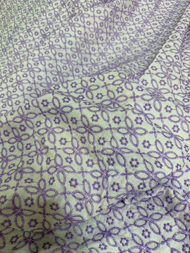 Most Premium Pure Hakuba Chikankari Cotton Fabric (Big WIDTH!!)