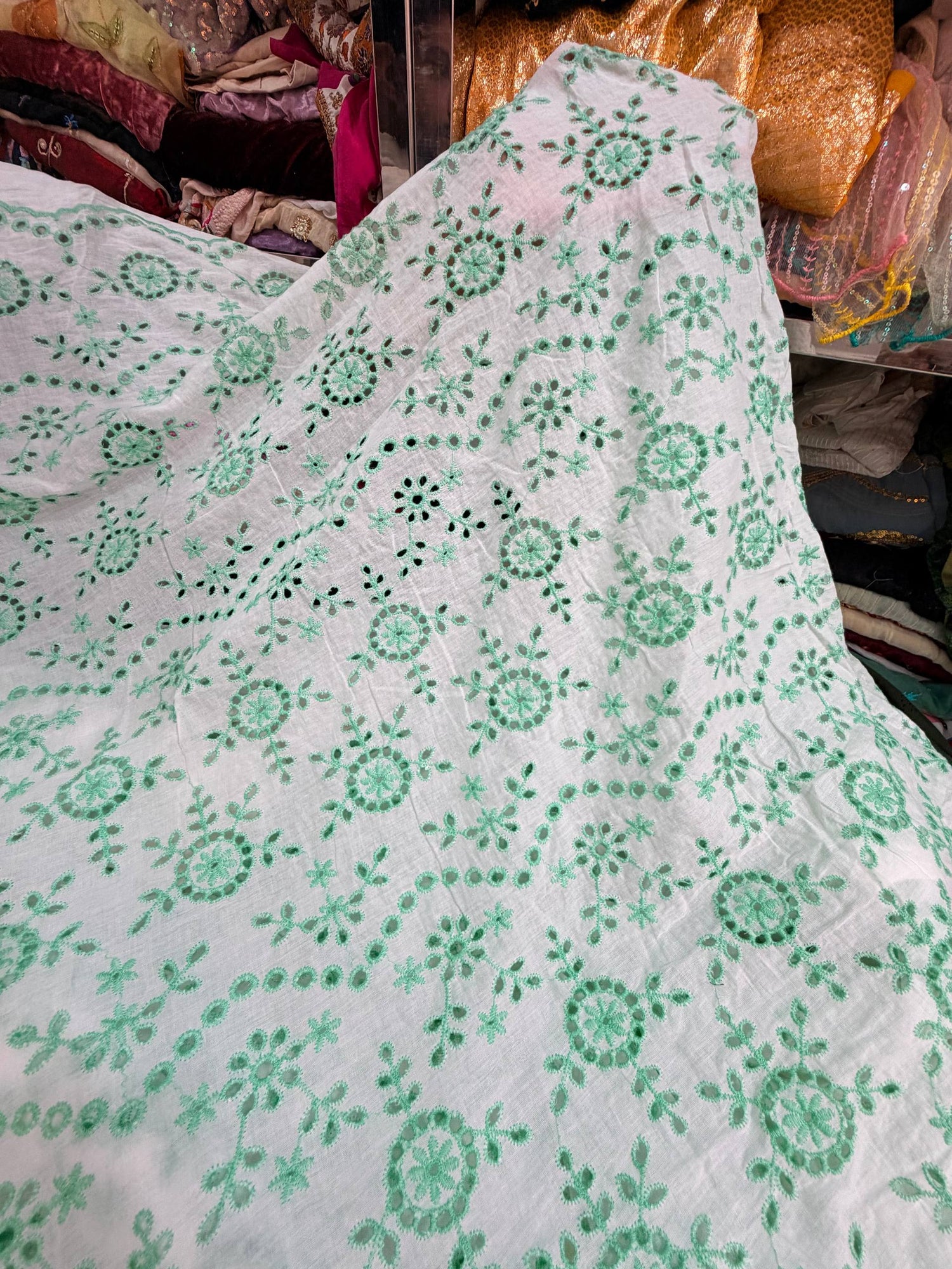 Most Premium Pure Hakuba Chikankari Cotton Fabric