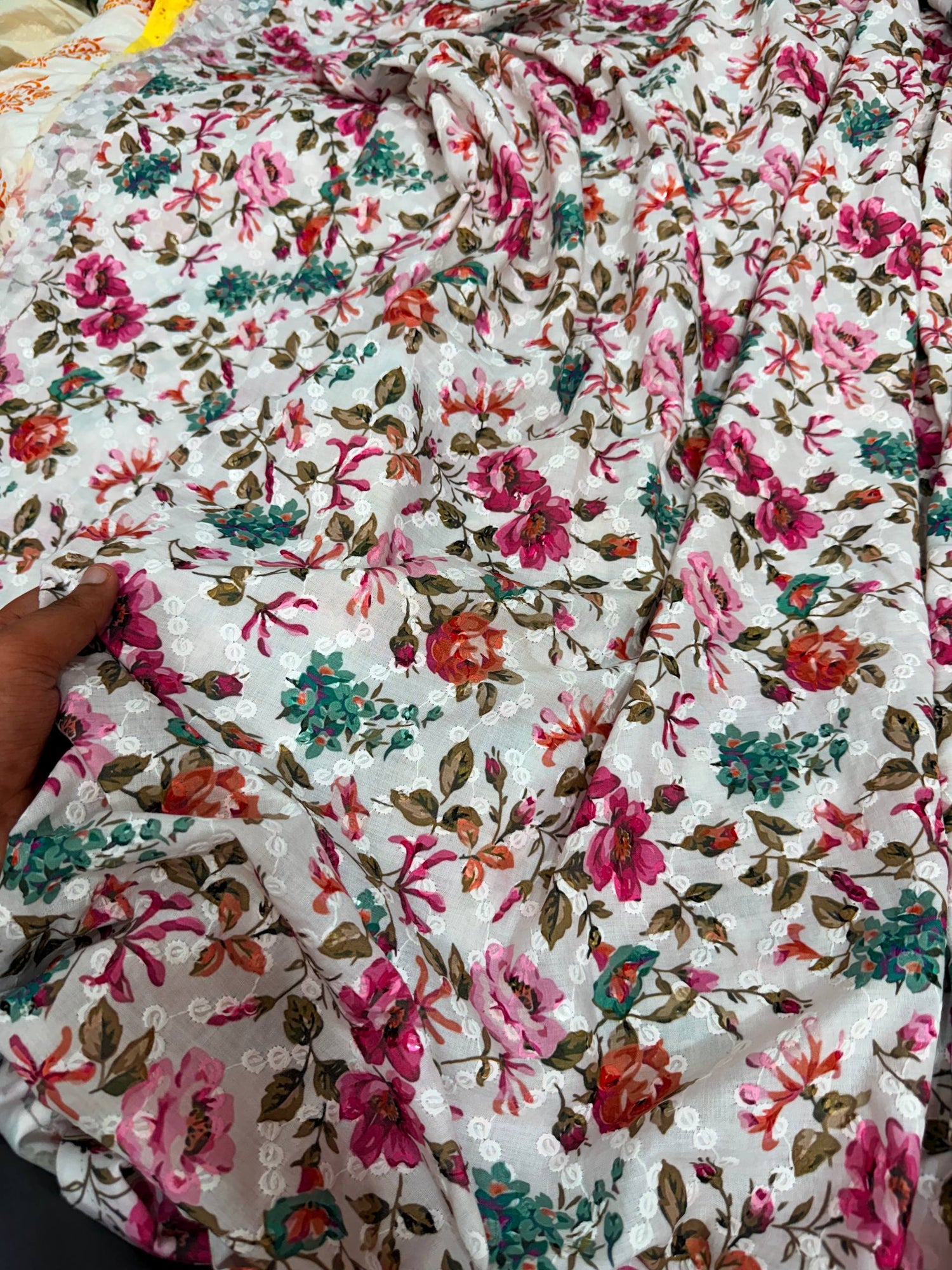 Most Premium Pure Hakuba Chikankari Cotton Fabric (Big WIDTH!!)