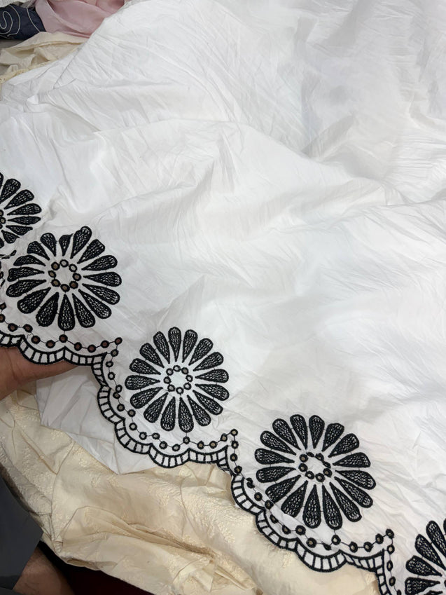 Most Premium Pure Hakuba Chikankari Cotton Fabric (Big WIDTH!!)