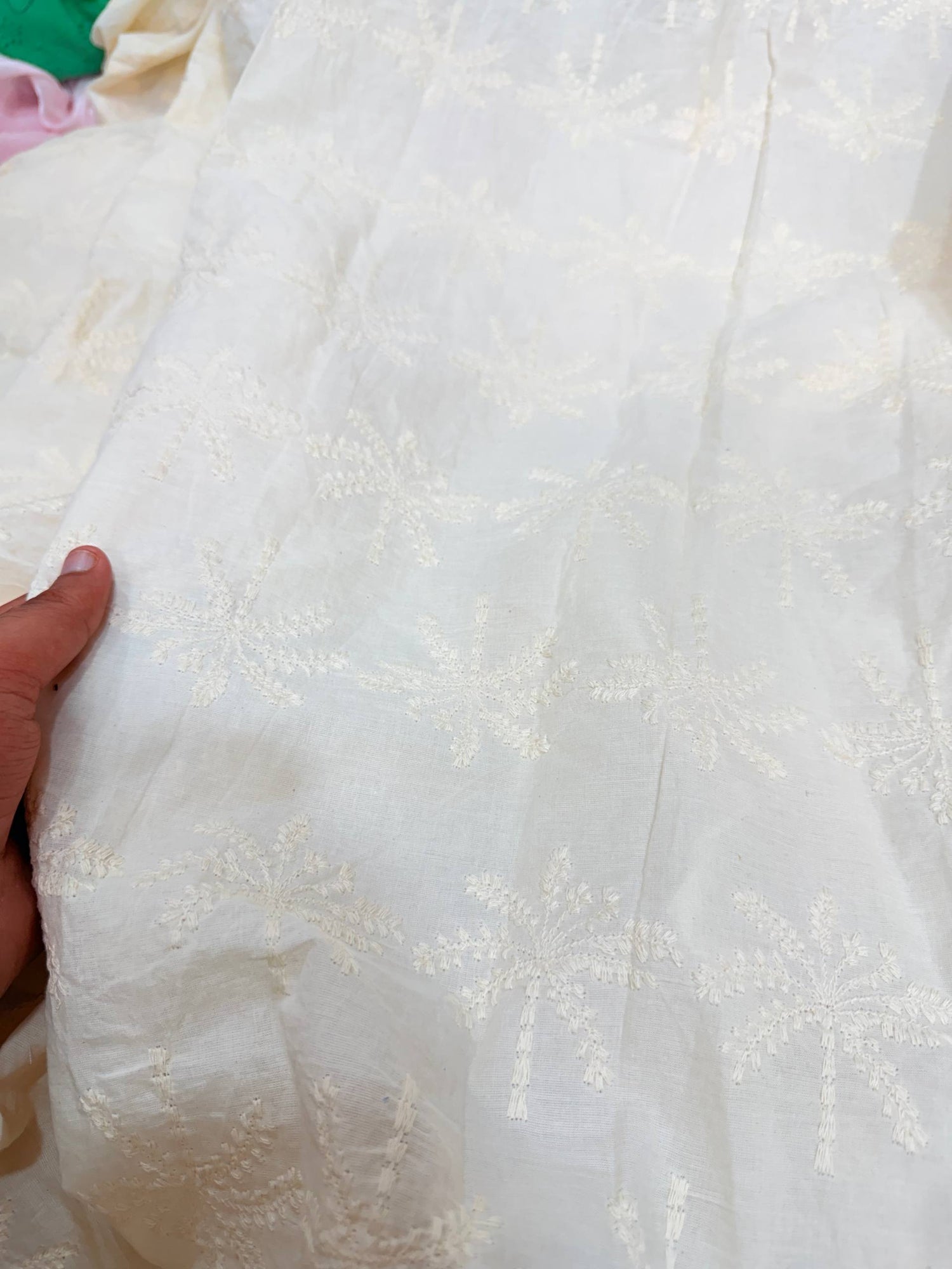 Most Premium Pure Hakuba Chikankari Cotton Fabric (Big WIDTH!!) Dyeable Also