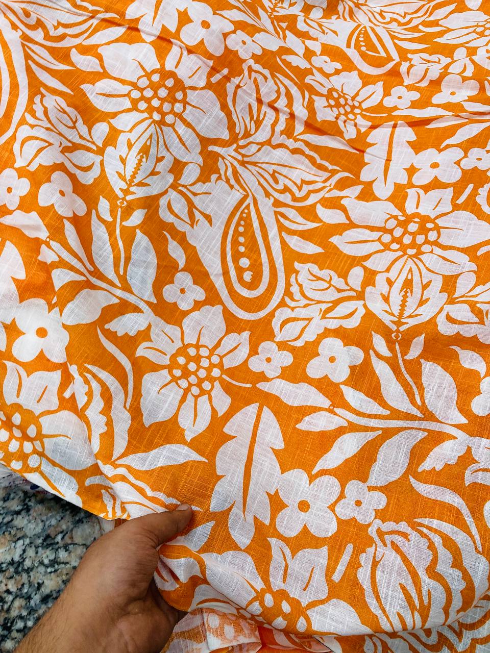 Most Premium BRANDED Pure LINEN Cotton PRINTED FABRIC