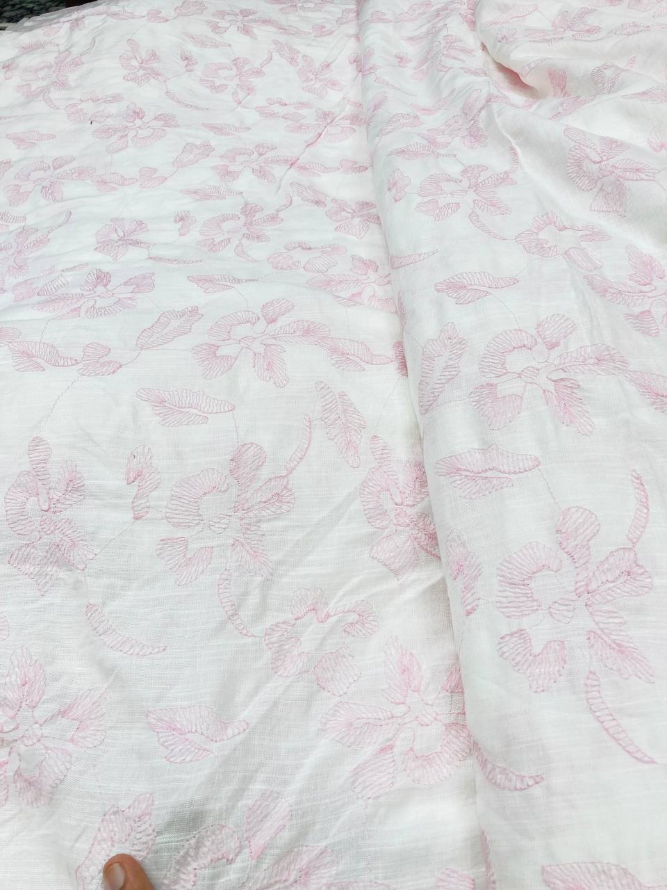 Most Premium Pure Fine Thread Embroidery On Cotton FABRIC (Big WIDTH!!)