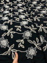 Premium Fine 3D Dori Work With Chikan On Pure Cotton FABRIC (Big WIDTH!!)