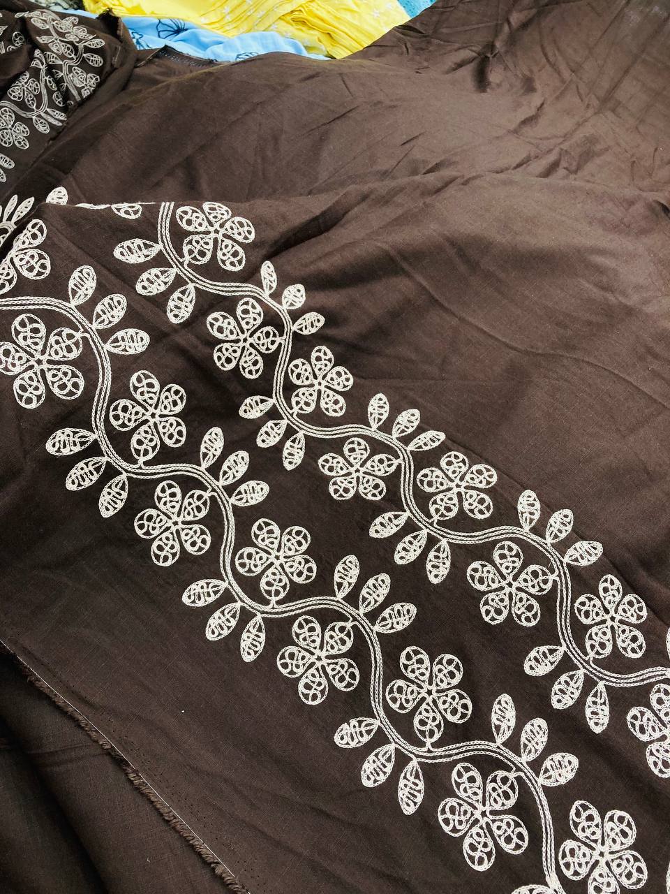 Premium Fine Dori Thread Border On Pure Cotton (Big WIDTH!!)