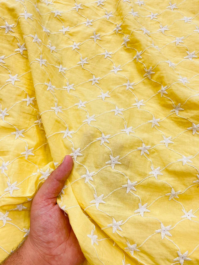 Most Premium Pure Fine Thread Embroidery On Cotton FABRIC (Big WIDTH!!)