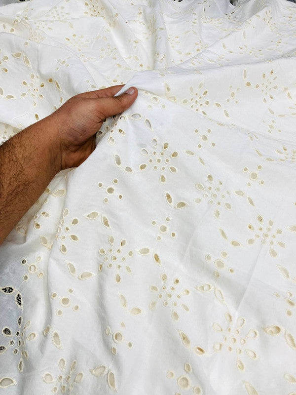 Most Premium Pure Hakuba Chikankari Embroidery On Pure Cotton FABRIC (Dyeable Also)