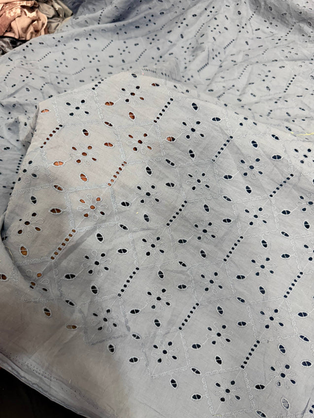 Most Premium Pure Hakuba Chikankari Cotton Fabric (Big WIDTH!!)