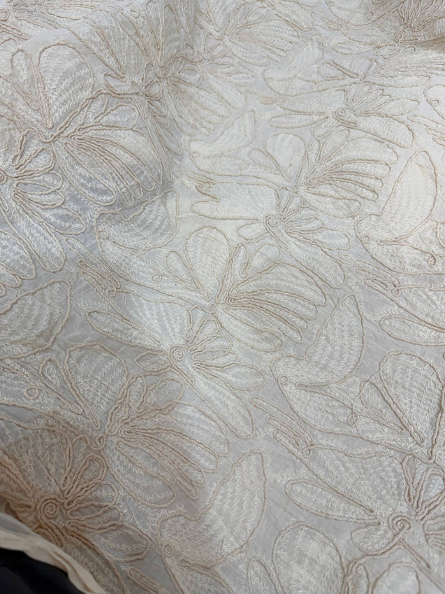 Most Premium Pure Hakuba Chikankari Cotton Fabric (Dyeable Also)