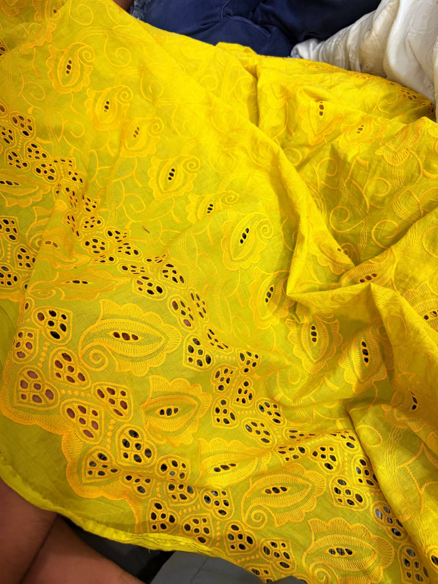 Most Premium Pure Hakuba Chikankari Cotton Fabric (Big WIDTH!!)