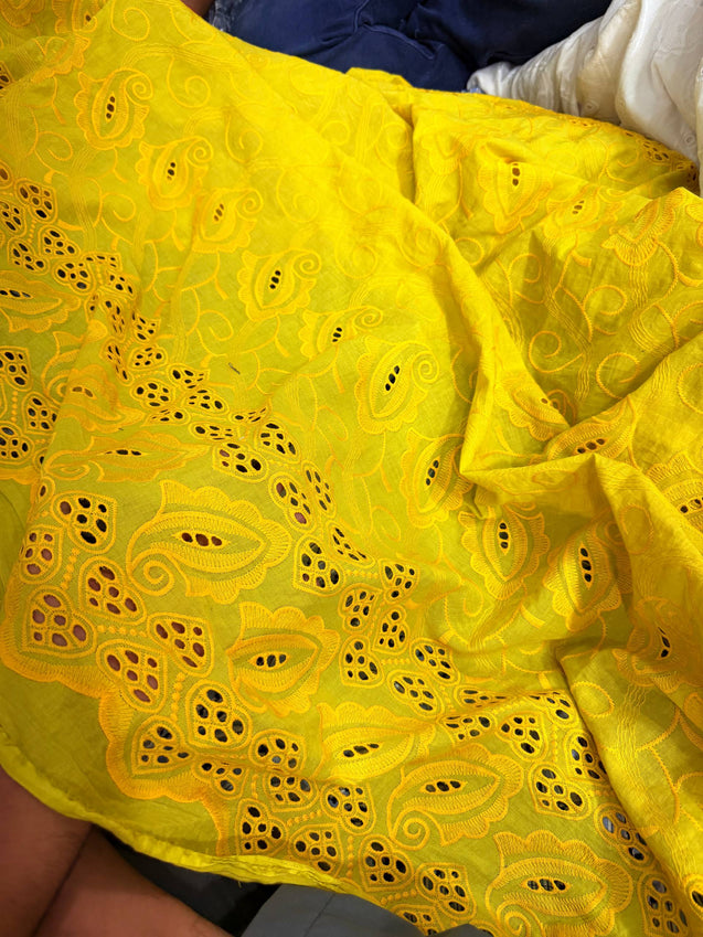 Most Premium Pure Hakuba Chikankari Cotton Fabric (Big WIDTH!!)