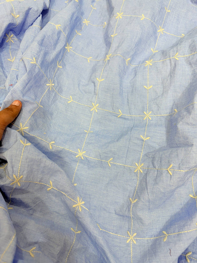 Most Premium Pure Hakuba Chikankari Cotton Fabric (Big WIDTH!!)