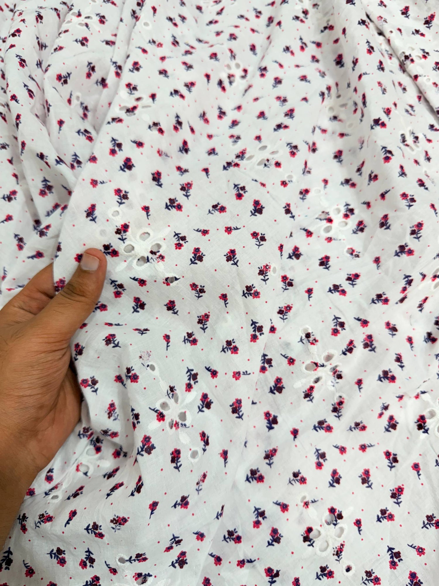 Most Premium Pure Hakuba Chikankari PRINTED Cotton Fabric (Big WIDTH!!)