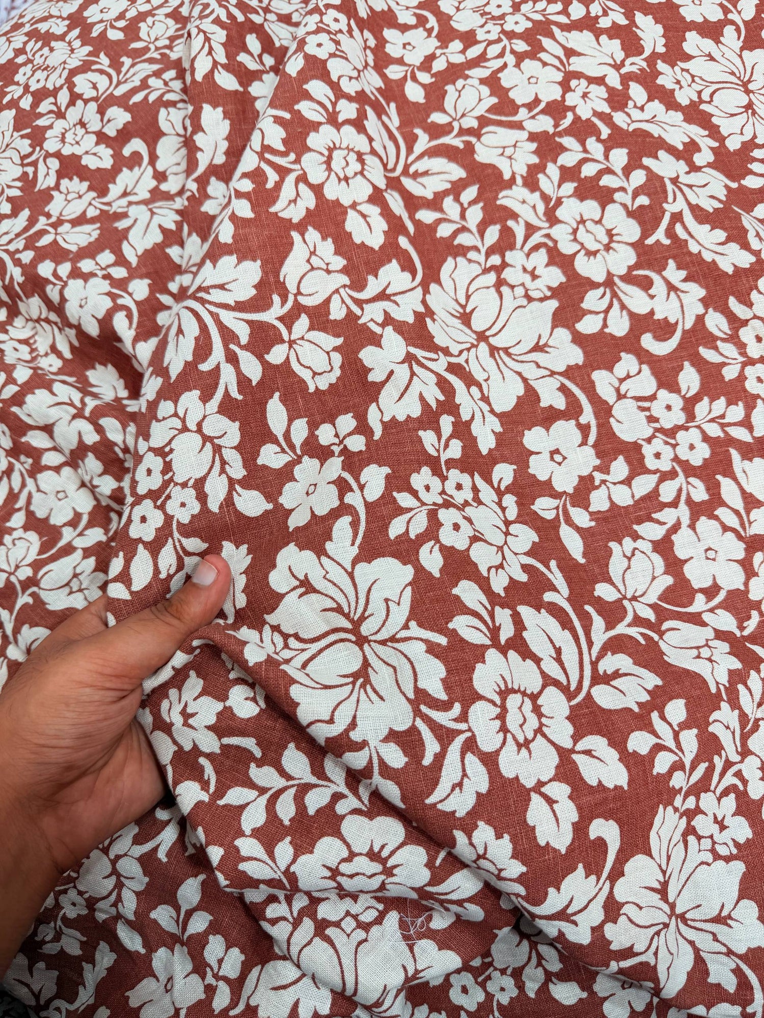 Most Premium Pure Linen Cotton Printed Fabric (Big WIDTH!!)