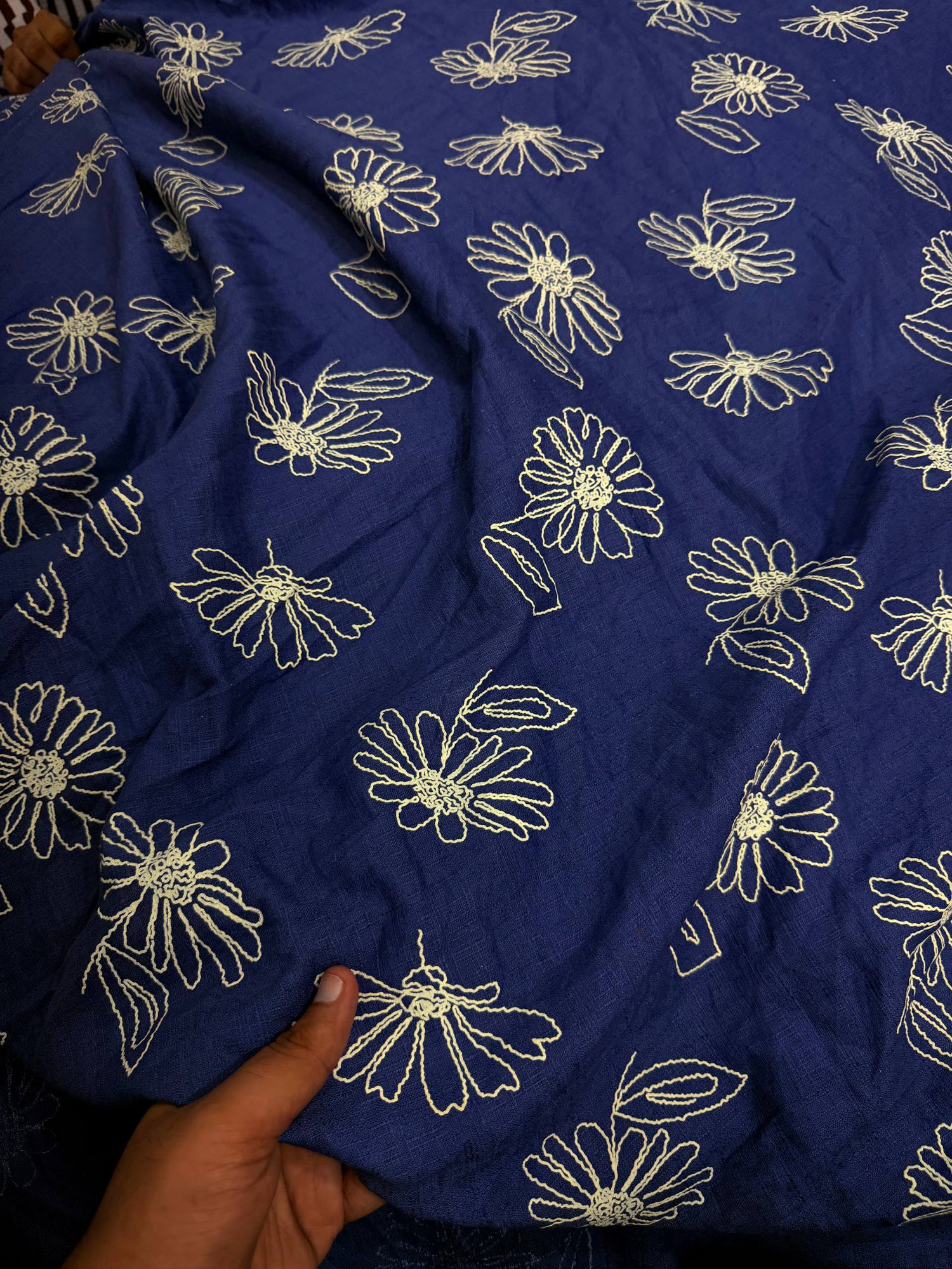 Most Premium Fine khaddi Print On Pure Denim Cotton FABRIC (Big WIDTH!!)