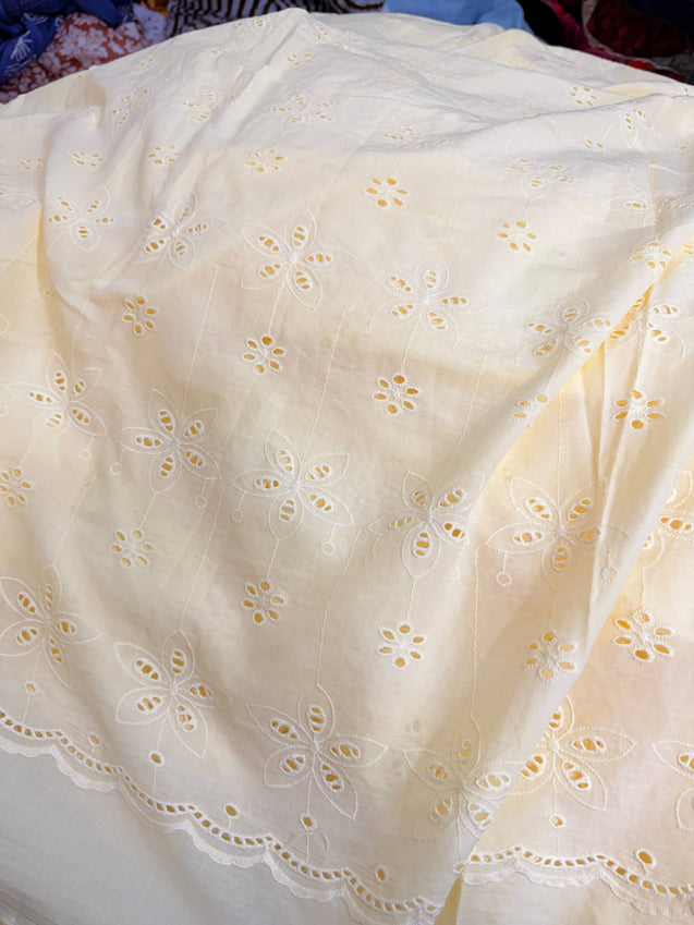 Most Premium Pure Hakuba Chikankari Cotton Fabric (Big WIDTH!!)