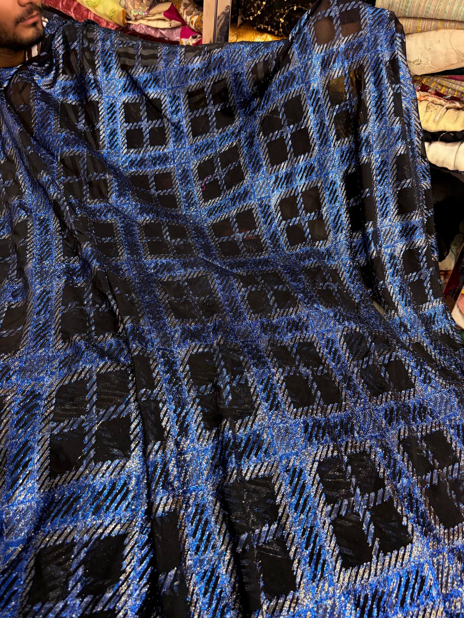 Most Premium Fine Zari Weaving On Pure Georgette FABRIC (Big WIDTH!!)