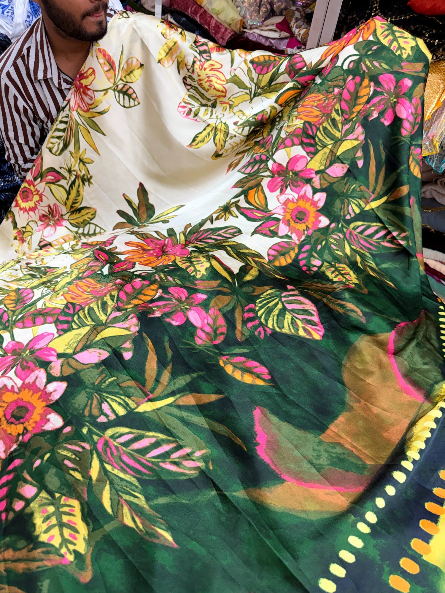 Branded Premium Satin Viscose PRINTED FABRIC (Big WIDTH!!)
