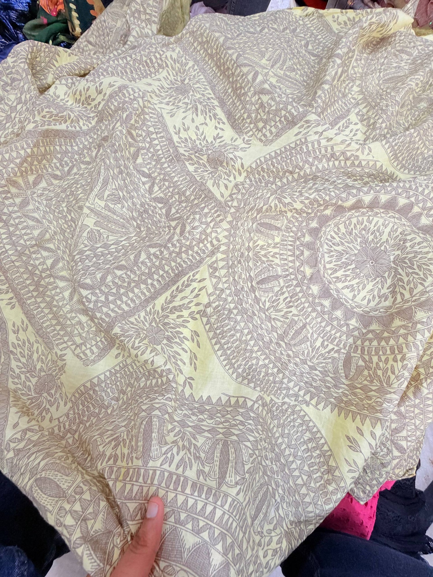 Most Premium Pure Linen Cotton Printed Fabric (Big WIDTH!!)