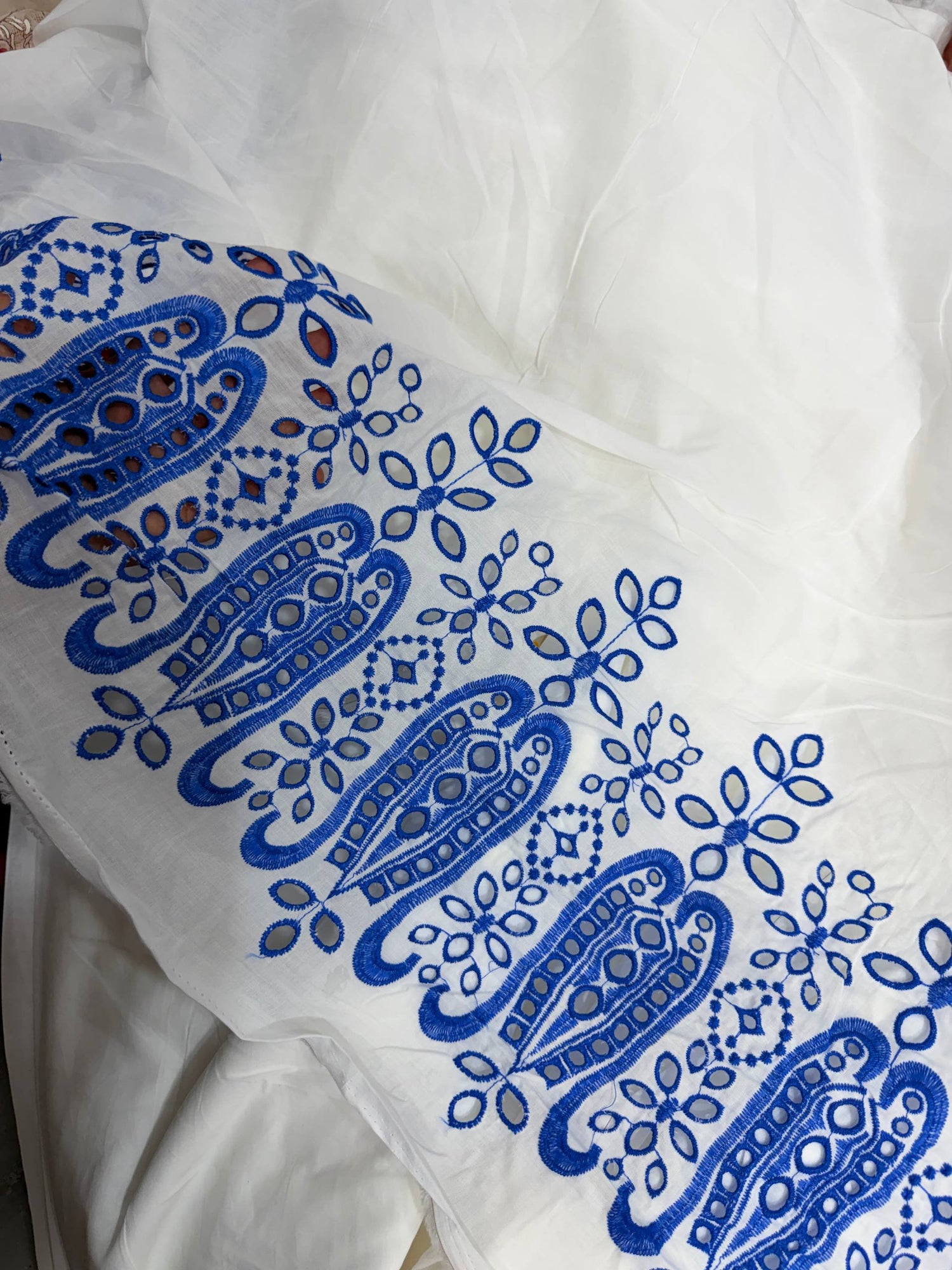 Most Premium Pure Hakuba Chikankari Cotton Fabric (Big WIDTH!!)