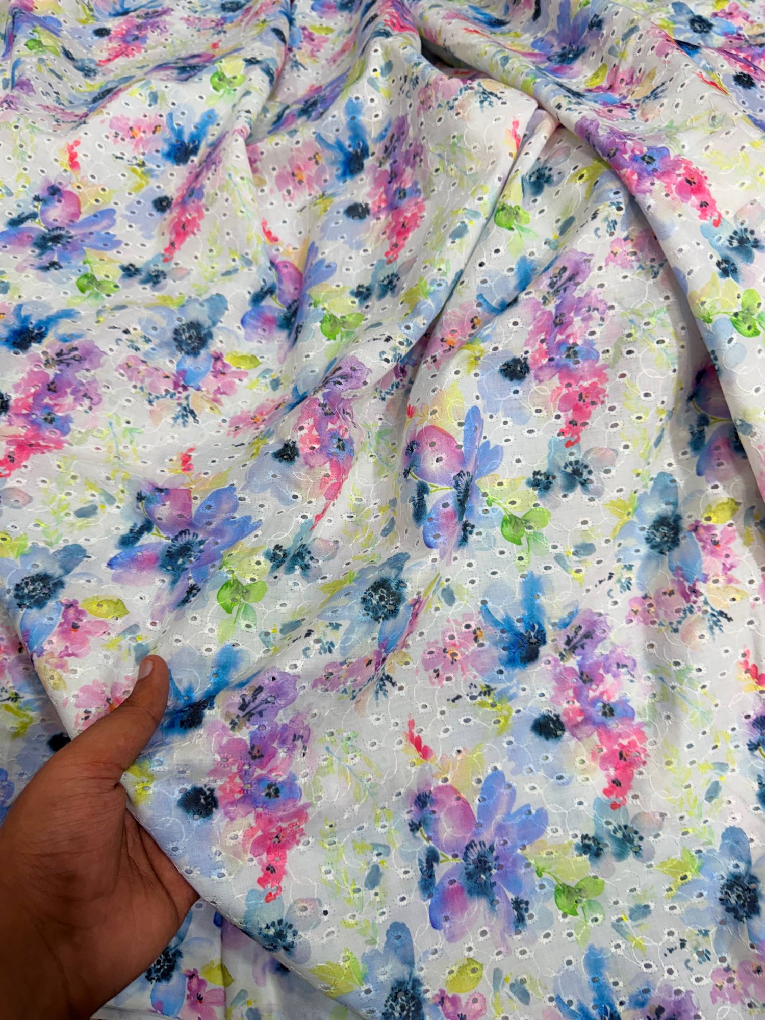 Most Premium Pure Hakuba Chikankari PRINTED Cotton Fabric (Big WIDTH!!)