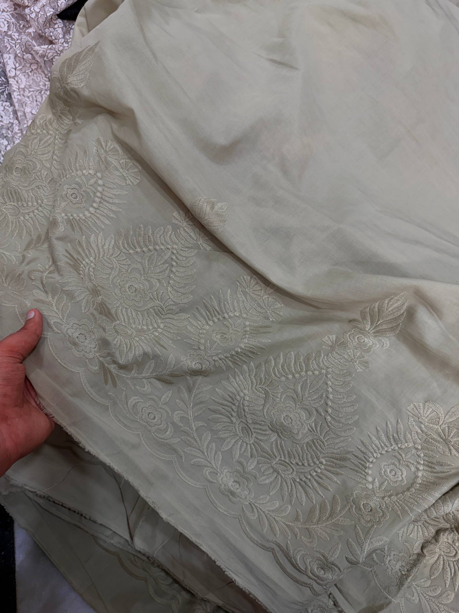 Most Premium Pure Hakuba Chikankari Cotton Fabric (Big WIDTH!!)