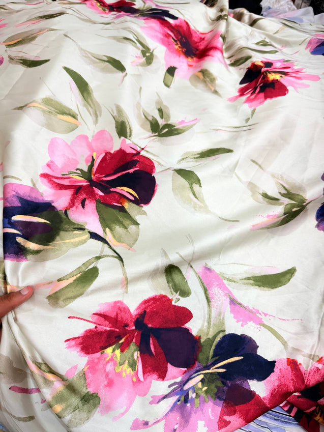 Branded Premium Satin Viscose PRINTED FABRIC (Big WIDTH!!)