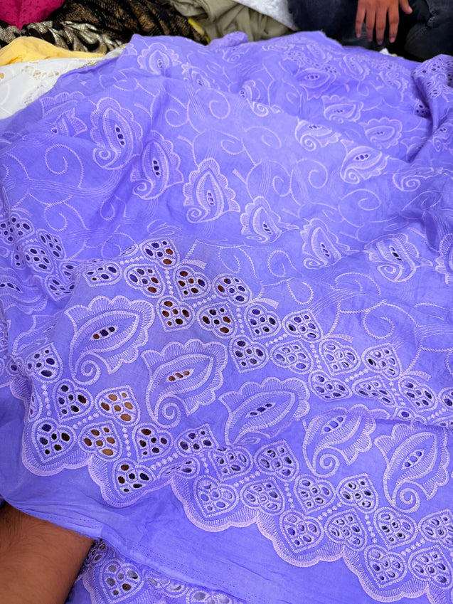Most Premium Pure Hakuba Chikankari Cotton Fabric (Big WIDTH!!)