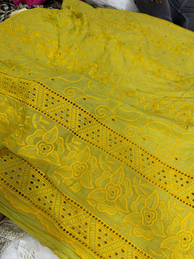 Most Premium Pure Hakuba Chikankari Cotton Fabric (Big WIDTH!!)