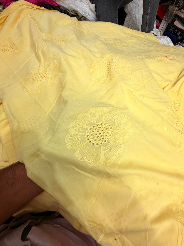 Most Premium Pure Hakuba Chikankari Cotton Fabric (Big WIDTH!!)