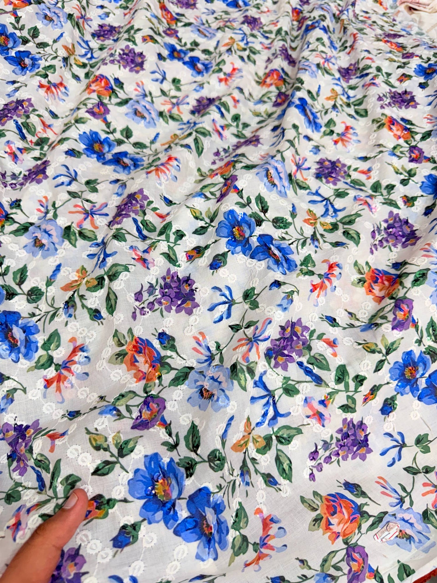Most Premium Pure Hakuba Chikankari Cotton Fabric (Big WIDTH!!)