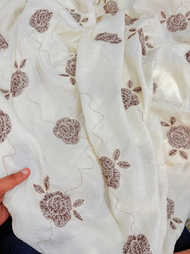 Most Premium Pure Hakuba Chikankari Cotton Fabric (Big WIDTH!!)