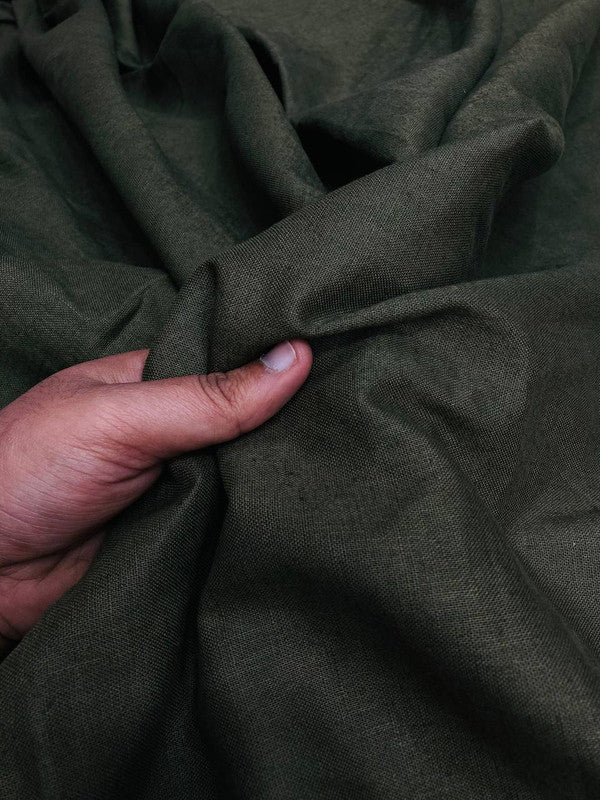 Most Premium Branded Export LINEN FABRICS (Big WIDTH!!) - Army Green