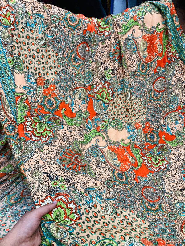 Most Premium Pure French Crepe Printed FABRIC