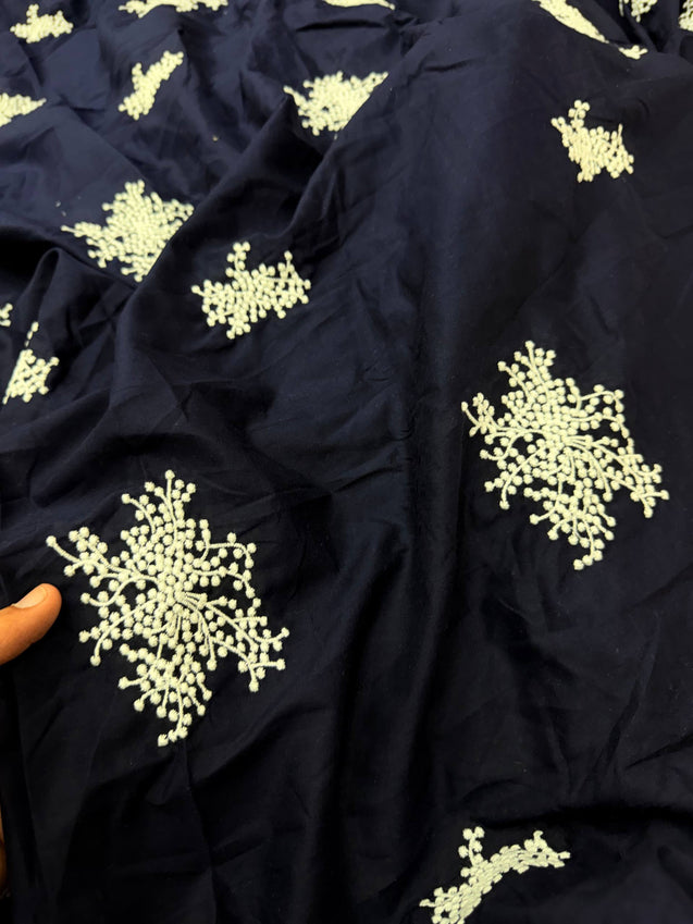 Most Premium Pure Fine Thread Embroidery On Cotton FABRIC (Big WIDTH!!)