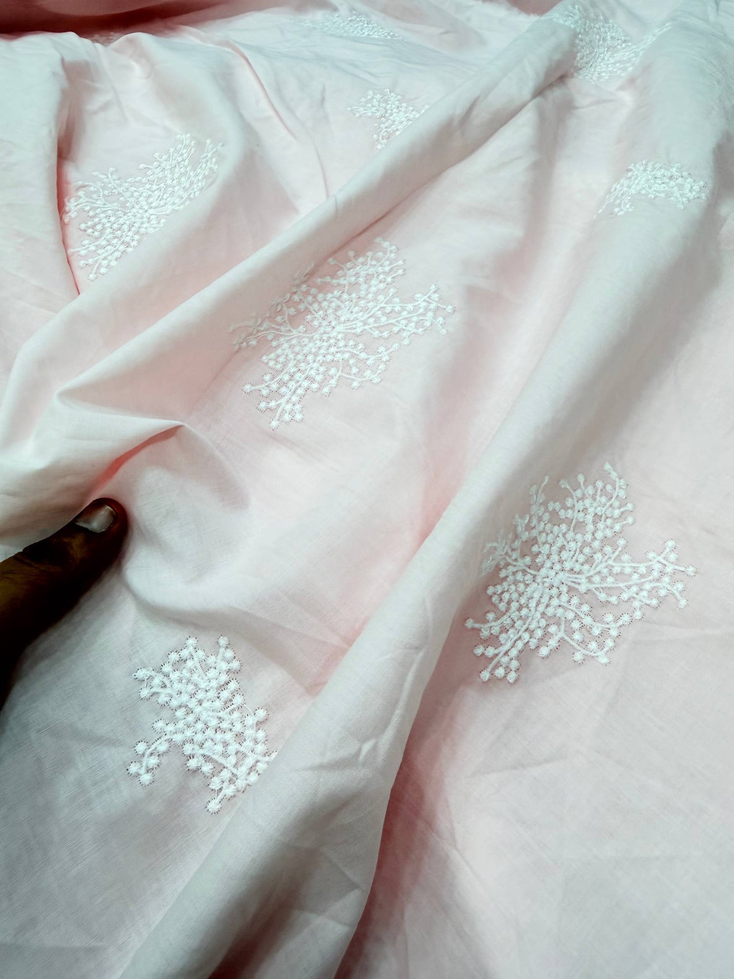 Most Premium Pure Fine Thread Embroidery On Cotton FABRIC (Big WIDTH!!)