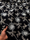 Premium Fine 3D Dori Work With Chikan On Pure Cotton FABRIC (Big WIDTH!!)