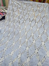 Premium Fine GPO LACEWORK Hakuba Chikan Work On Pure Cotton FABRIC (Big WIDTH!!)