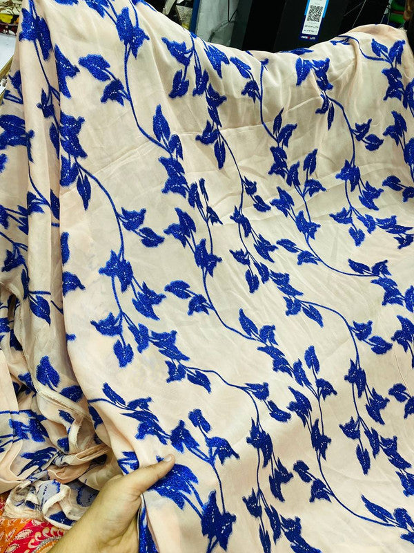 Most Premium Fine Zari Weaving On Pure Georgette FABRIC (Big WIDTH!!)