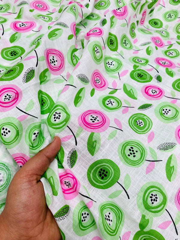 Premium Pure Viscose Linen Cotton FABRIC - PRINTED (Big WIDTH!!)