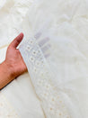 Pure Mul Cotton Chikankari Hakuba Dupatta (Full Size) (Dyeable Also)