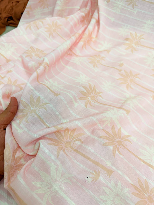 Most Premium Pure Linen Cotton Printed Fabric (Big WIDTH!!)