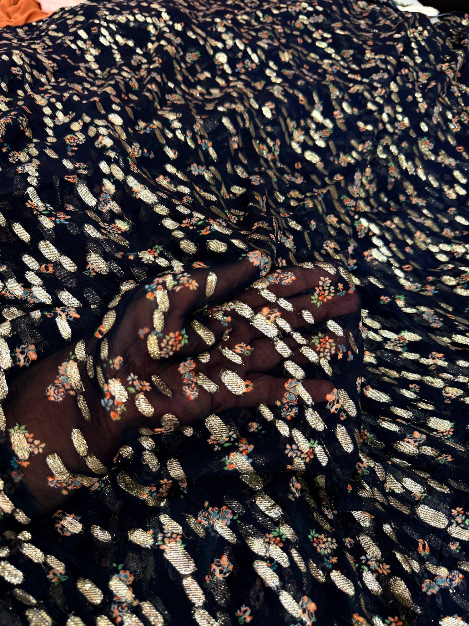 Most Premium Fine Zari Weaving On Pure Georgette FABRIC