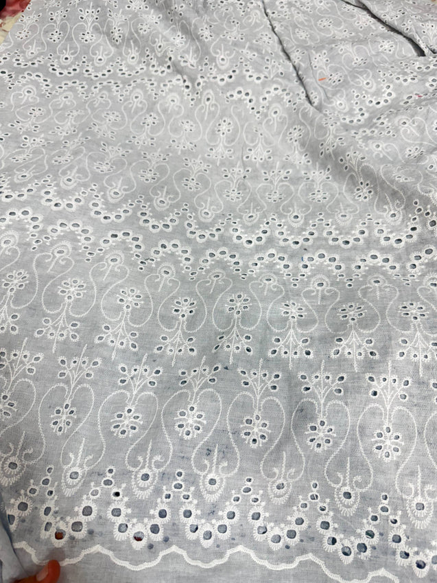 Most Premium Pure Hakuba Chikankari Cotton Fabric (Big WIDTH!!)
