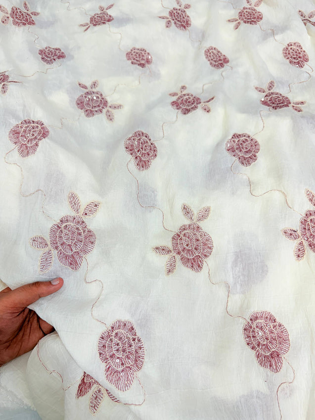 Most Premium Pure Hakuba Chikankari Cotton Fabric (Big WIDTH!!)