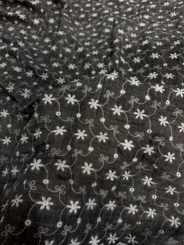Most Premium Pure Hakuba Chikankari Cotton Fabric (Big WIDTH!!)