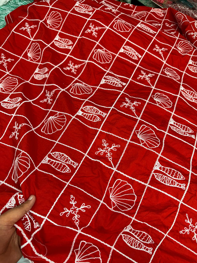 Most Premium Pure Hakuba Chikankari Cotton Fabric (Big WIDTH!!)