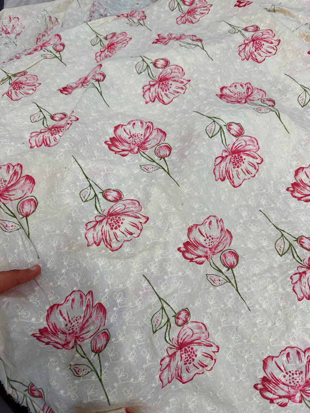 Most Premium Pure Hakuba Chikankari Cotton Fabric (Big WIDTH!!)