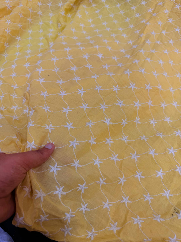 Most Premium Pure Hakuba Chikankari Cotton Fabric (Big WIDTH!!)