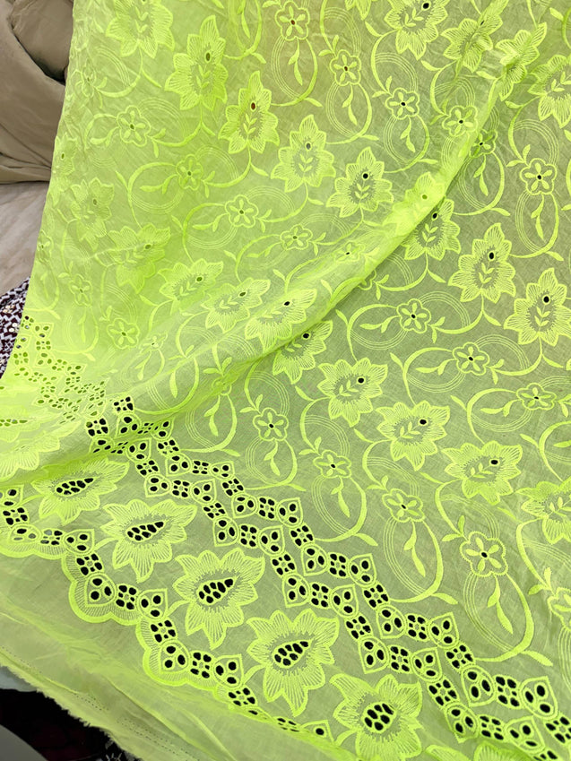 Most Premium Pure Hakuba Chikankari Cotton Fabric (Big WIDTH!!)